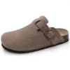 Comwarm Mode Herren Wildleder Pantoletten Hausschuhe Neue Frauen Clogs Kork Einlegesohle Sandalen Mit Fußgewölbeunterstützung Outdoor Strand Rutschen Hause Schuhe 6