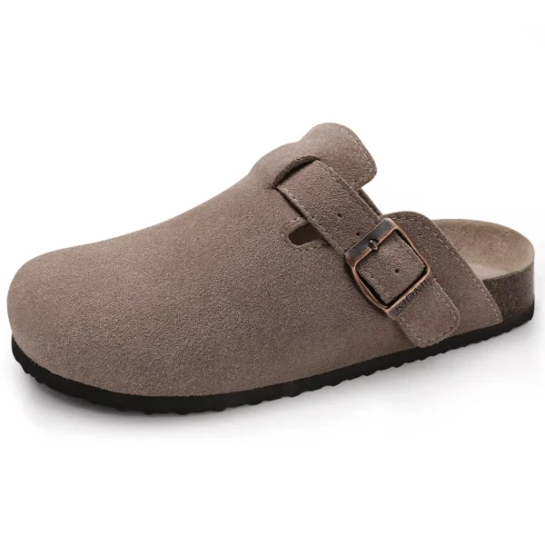 Comwarm Mode Herren Wildleder Pantoletten Hausschuhe Neue Frauen Clogs Kork Einlegesohle Sandalen Mit Fußgewölbeunterstützung Outdoor Strand Rutschen Hause Schuhe 6