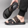 Hochwertige Freizeitsandalen für Herren, Sommer, Outdoor, wasserdicht, rutschfest, weiche Sohle, Komfort, Strandschuhe, Mode, Lazy Driving Slipper 4