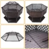 Sechseckiger 26-Zoll-Gartengrill für den Haushalt und den Außenbereich, Holzkohle-Lampier für den Außenbereich, feuerfester Stahl mit Gitterabdeckung 6
