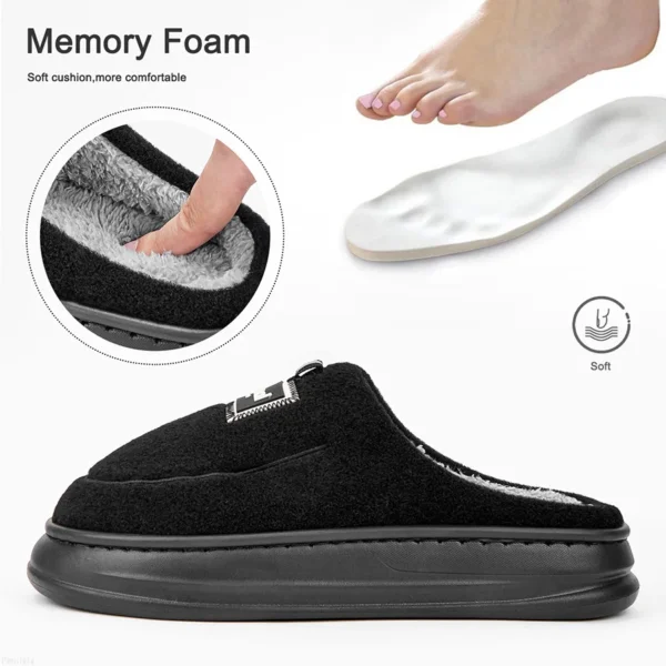 Plus Size Herren-Hausschuhe, flauschig, bequem, Memory-Schaum, weiche Paarschuhe, rutschfeste, warme Winter-Plüsch-Hausschuhe 4
