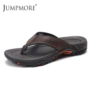 Jumpmore Sommer Flip-Flops Männer Schuhe Outdoor Fashion PU Leder Flache Schuhe Strand Urlaub Schuhe Größe 40-50