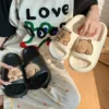 2025 süße Capybara-Design dicke Sohle Frauen Hausschuhe Slides Badezimmer Strand Indoor Sandalen Sommer Paar Schuhe 2