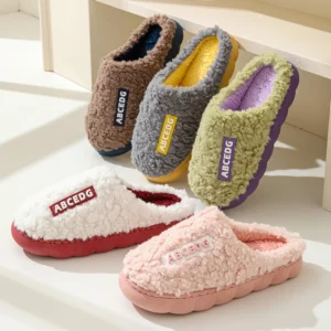 Dicke Sohle Hause Innen Außerhalb Männer Und Frauen Paare Winter Haushalt Warme Flauschige Hausschuhe Mode Plüsch Baumwolle Schuhe Damen