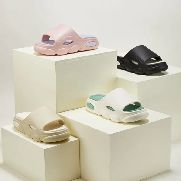 Comwarm Neue Männer Sommer Hausschuhe Dicke Sohle Haus Nicht-slip Bad Dusche Rutschen Outdoor Weiche Wolke Mode Strand Schuh flip-flop 3