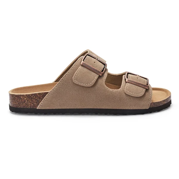 Kidmi Damen Herren Sandalen Kissen Fußbett Outdoor Verstellbare Schnalle Kork Fußbett Rutschen für Sandalen mit bequemer Fußgewölbeunterstützung 3