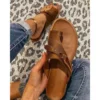 2024 Sandalen für Damen, orthopädische Hausschuhe zur Korrektur von Ballenzehen, Leder-Ringzehen-Sandale, bequeme Plattform, flache Damenschuhe, Übergrößen 43