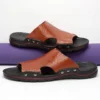 Sandals Men's Leather Classic Fashion Summer Men's Slippers Comfortable Soft PU Leather Lightweight Men's Beach Slippers Slides 3