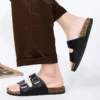 Kidmi Cork Footbed Sandalen für Damen Herren Sandalen Sommer Strand Sandalen Herren Doppelschnalle Slip-On Sandalen Rutschfeste Herren Kork Sandalen 6