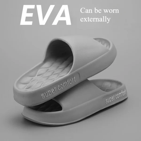 Dicke Plateau-Hausschuhe für Männer, Zuhause, weiche Sohle, Kissen, Rutschen, Sandalen, Damen, Sommer, Strand, rutschfeste Flip-Flops, Badezimmer-Slipper 3