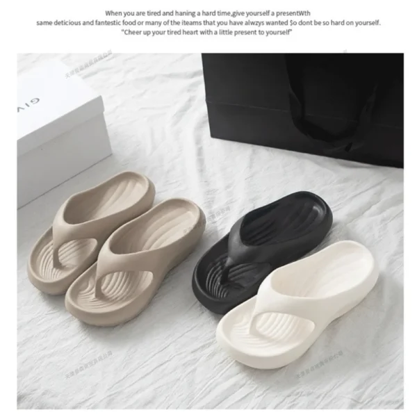 Stilvolle EVA-Flip-Flops für Damen, bequem, weich, rutschfest, geruchshemmend, modisch, vielseitig einsetzbar für Strand, Sommer, Freizeitkleidung, Strandschuhe 3
