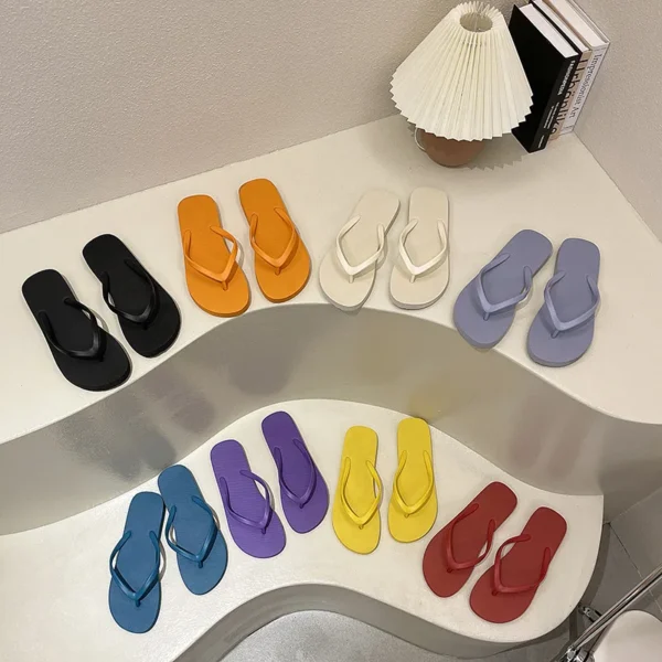 Paar Strand Sandalen Sommer Flip-Flops für Frauen Nette Candy Farbe Indoor Flache Schuhe Männer Strand Hausschuhe Nicht-slip weiche Sohle 2