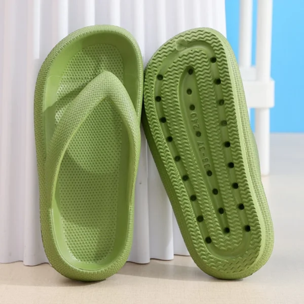 Weiche Sohle Plattform Flip-Flops Frauen 2025, Sommer Strand, rutschfeste Wolke Hausschuhe Frau dicke Sohle Clip Toe Badezimmer Rutschen Sandalen 5