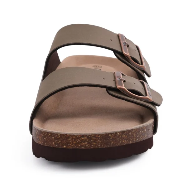 Comwarm Herren-Sandalen mit Korkfußbett, Fußbett, Fußgewölbeunterstützung, Sommer-Outdoor-Sandalen mit verstellbarer Schnalle, Freizeit-Herren-Leder-Sandalen 4
