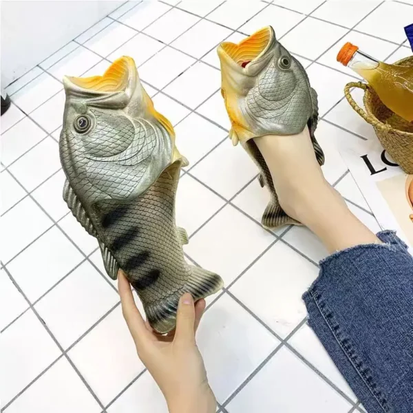 Unisex Mädchen Sommer Strand Fisch Sandalen Frau weiche Eva Flipflops Designer offene Zehen Tier Fisch Hausschuhe plus Größe Paare Clogs 3