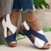 Damen Sandalen Soft Heels Sandalen Damen Peep Toe Sommerschuhe Leichte Keile Schuhe mit Absatz Damenschuhe Sommersandalen 5