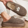 Plus Size Herren-Hausschuhe, flauschig, bequem, Memory-Schaum, weiche Paarschuhe, rutschfeste, warme Winter-Plüsch-Hausschuhe 2