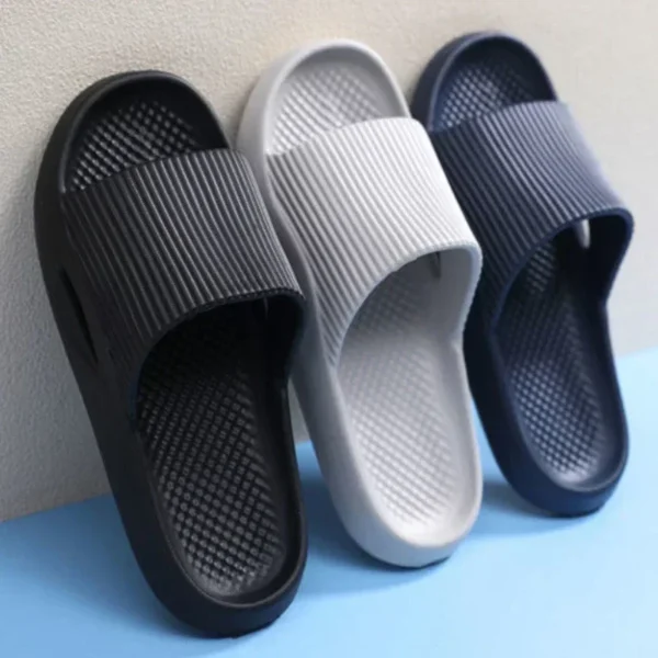 Modische Herren- und Damensandalen, rutschfest, verschleißfest, EVA, dicke Sohle, bequeme Hausschuhe, Badezimmer, Bade-Flip-Flops 3