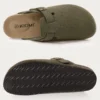 KIDMI Wildleder-Clogs für Damen und Herren, Pantoletten, Korkfußbett, Sandalen mit Fußgewölbeunterstützung, modische, rutschfeste Outdoor-Strand-Hausschuhe, Heimschuhe 3