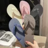 Damen-Flip-Flops, Sommer-Hausschuhe, Bonbonfarben, flache Sandalen für Damen, zum Hineinschlüpfen, rutschfeste weiche Sohle, Strand-Komfortschuhe 4