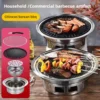 Multifunktionaler Holzkohlegrill, koreanischer BBQ-Grill für den Haushalt, tragbarer Camping-Grillofen, Tisch-Räuchergrill 3