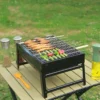 Neuer tragbarer Grill Grill Holzkohle grill Mini-Grill Edelstahl-Werkzeugs atz Kochen im Freien Camping Picknick Strand Camping Grill
