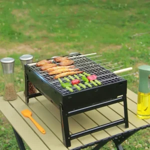 Neuer tragbarer Grill Grill Holzkohle grill Mini-Grill Edelstahl-Werkzeugs atz Kochen im Freien Camping Picknick Strand Camping Grill