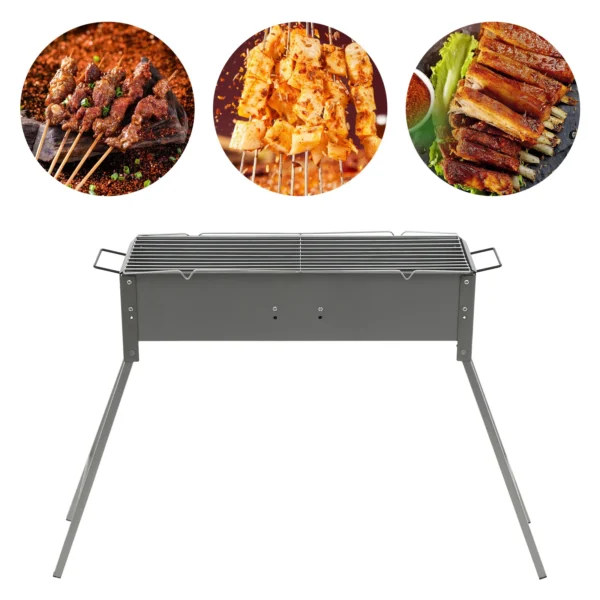 Tragbarer BBQ-Grill, zusammenklappbar, Camping-Grill, Holzkohlegrills 5