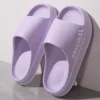 Feslishoet Frauen Brief Hausschuhe Strand Rutschen Einfarbig Herren Dicke Sohle Indoor Badezimmer Anti Slip Schuhe Sommer Paar Sandalen 5