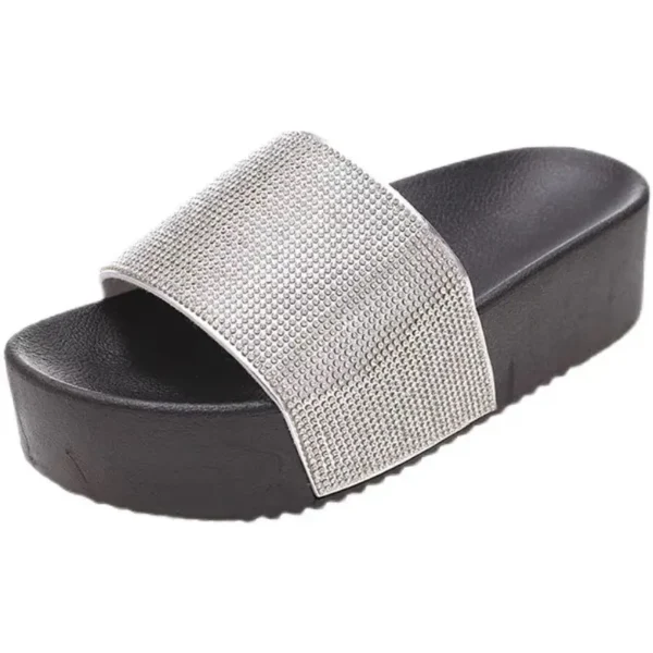 Frühling/sommer/frauen wasserdichte plattform dicken boden strass hausschuhe candy-farbige strand sandalen outdoor wilde mode damen 6