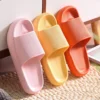 Frauen Dicke Plattform Wolke Hausschuhe Indoor Hause Eva Weiche Sohle Kissen Rutschen Sandalen Frau 2025, Sommer Rutschfeste Strand Flip-Flops