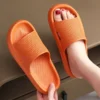 Smile Pop Rutschfeste Badezimmer-Duschhausschuhe für Damen, einfacher Stil, für drinnen und draußen, Freizeitschuhe, atmungsaktive Plateau-Sandalen 3