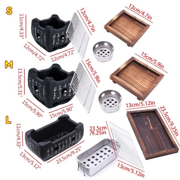 Tragbarer Grill Grill koreanische japanische Lebensmittel Kohlenstoff ofen Grill ofen Holzkohle Kochofen Haushalt im Freien wieder verwendbare Grill box 2