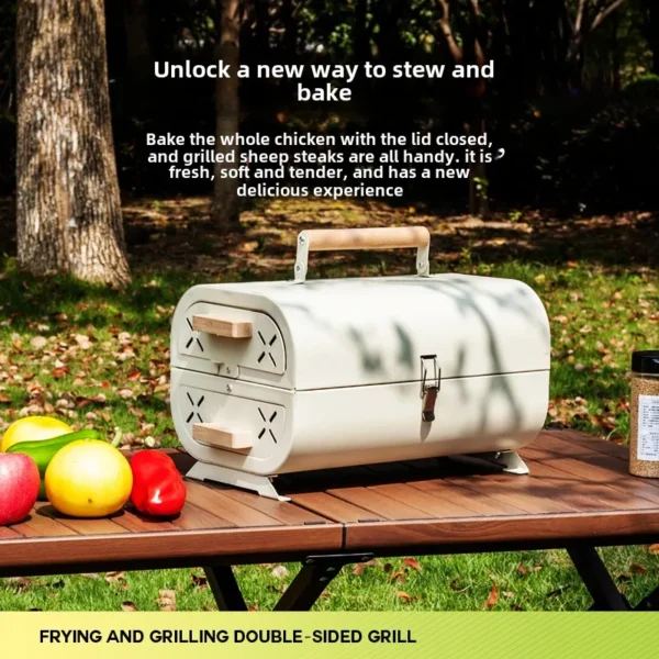 Outdoor Camping Grill Herd Dual Zweck Tragbare Holzkohle Grill Herd Multifunktions Hof Rauchfreien Grill Grill