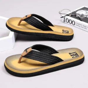 GAT-Flip-Flops für Herren, breiter Riemen, nicht haftend, Retro-Stil, rutschfest, atmungsaktiv, Sandalen im britischen Stil, Strandschuhe