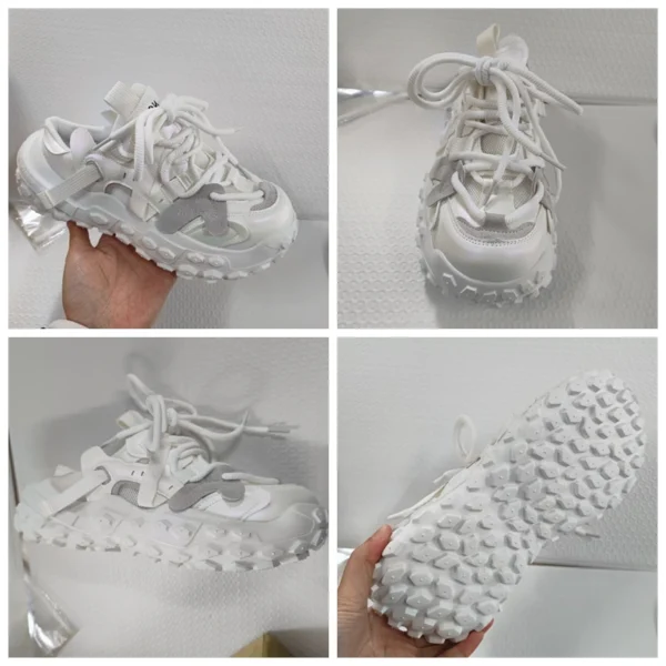Koznoy 5,5 cm neue Air Mesh Echt leder Slipper Plattform Wohnungen bequeme klobige Turnschuhe Sommer hohle Frauen Sandalen Loafer Schuhe 4
