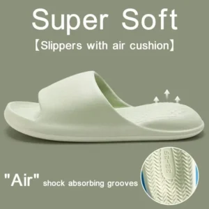 Damen-Hausrutschen, offene Zehen, schnell trocknende Schuhe, minimalistische Kissenrutschen für den Innenbereich, superweiche, einfarbige, rutschfeste Badeschuhe