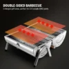 Holzkohle-Grill, faltbar, Edelstahl, Grill, Tischgrill, Picknick, tragbar 4