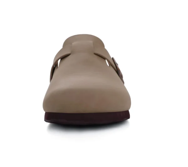 Evshine Männer Komfort Kartoffel Schuhe mit Fußgewölbe Unterstützung Kork Strand Schuhe Mode Clogs Männer Kork Fußbett Männer Clogs Leder Pantoletten 3