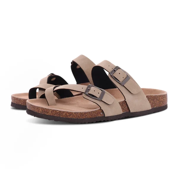 Kidmi Damen Herren Sandalen Kissen Fußbett Outdoor Verstellbare Schnalle Kork Fußbett Rutschen für Sandalen mit bequemer Fußgewölbeunterstützung 6