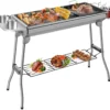 Holzkohlegrills Edelstahl Grill BBQ Werkzeuge Sets Kochutensilien Kit für Picknick Camping Party 2