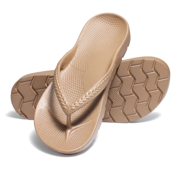 Gacimy Damen-Flip-Flops, Sommermode, orthopädische Sandalen, Outdoor-Strandpantoffeln mit Fußgewölbeunterstützung, Unisex-Haus-Baderutschen 2