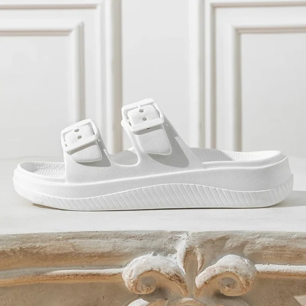 Dicke Plattform Wolke Hausschuhe Frauen Doppel Schnalle Weiche Sohle Kissen Rutschen Sandalen Frau Sommer Strand Rutschfeste Flip-Flops 4