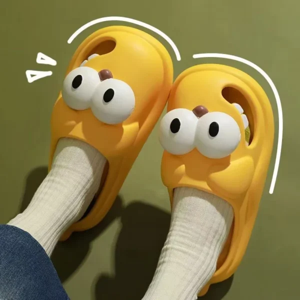 Evshine Damen-Hausschuhe mit großem Auge, wasserdicht, leicht, Duschsandalen, modische Hausschuhe, schöne, gemütliche Unisex-Cartoon-Slipper 2