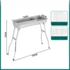Holzkohlegrill aus Edelstahl für den Außenbereich, großes Grillwerkzeug, tragbar, mit kostenloser Installation, Griff, zusammenklappbar, zum Kochen 6