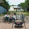 Outdoor BBQ Feuerstelle Schüssel Stativ Hängen Topf Ständer Set Grill Einstellbare Camping Heizung Brenner Leicht Tragen, Hohe 152 cm