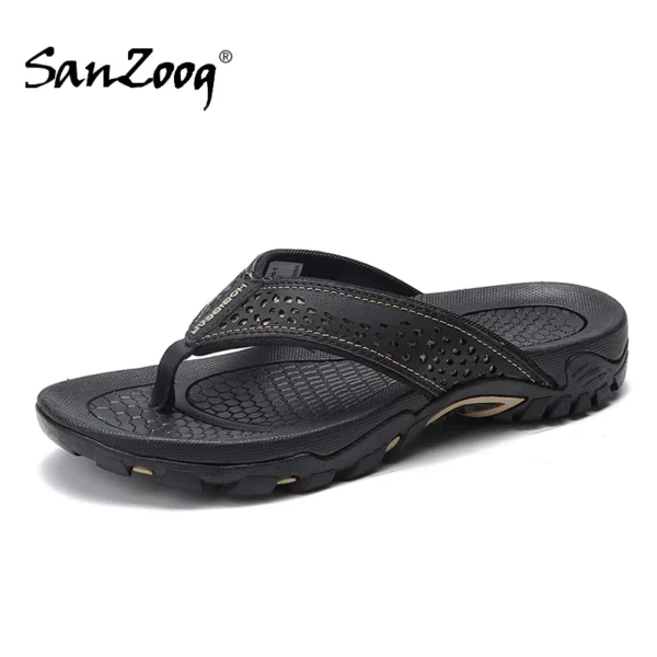 Sommer Außerhalb PU Leder Herren Flip-Flops Hausschuhe Outdoor Strand Schuhe Flip Flop Plus Große Größe 49 50 51 52 heißer Verkauf Dropshipping 2