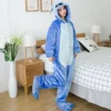 Disney Stitch Winter Erwachsenen Overall Herren und Damen Nachtwäsche Set integrierte Halloween Weihnachten Kapuze Anime Overall 5