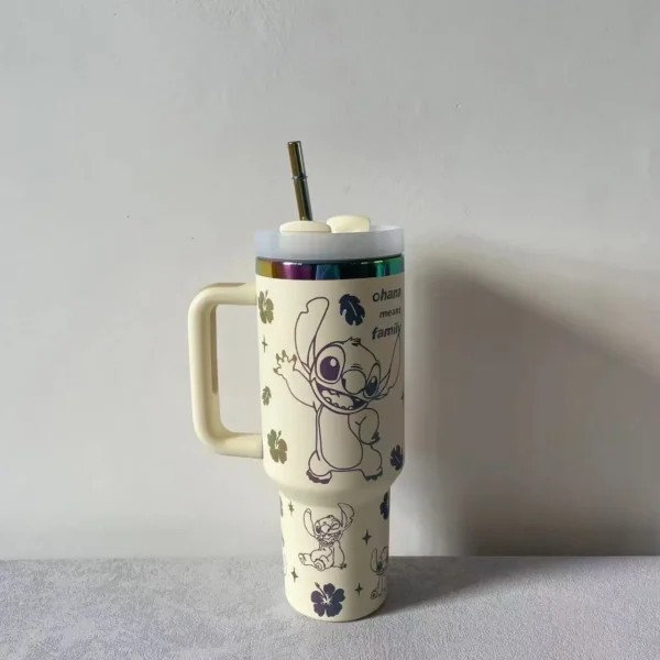 Thermo-Kaffeestichbecher mit Strohhalm, vakuumisolierter Edelstahlbecher, 40 Unzen Thermo-Eis-Reisebecher für den Außenbereich 6