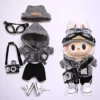 15 cm/17 cm Labubu Universal Hoodie Set Grau Trendiges Outfit mit Kamera Brille Kopfhörer & Canvas Schuhe Serie 1-3 kompatibel 6